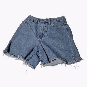 BDG Mom High Rise Jean Shorts Womens Size 26 Medium Wash Denim Cut Offs